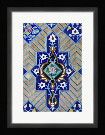 Framed Tilework at Niyavaran Palace Complex, Tehran, Iran Print