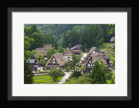 Framed Gassho-Zukuri Houses in the Mountain, Japan Print
