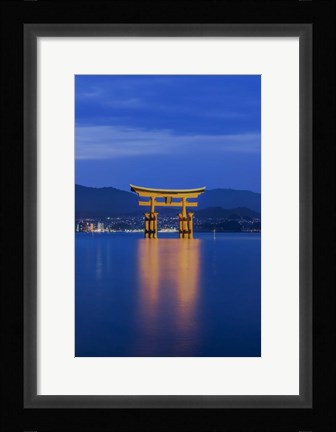 Framed Twilight Floating Torii Gate, Itsukushima Shrine, Japan Print