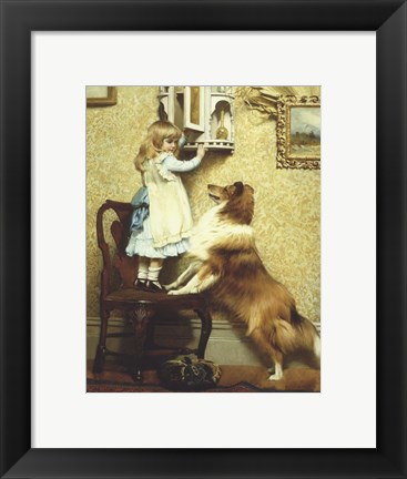 Framed Little Girl and Her Sheltie Print