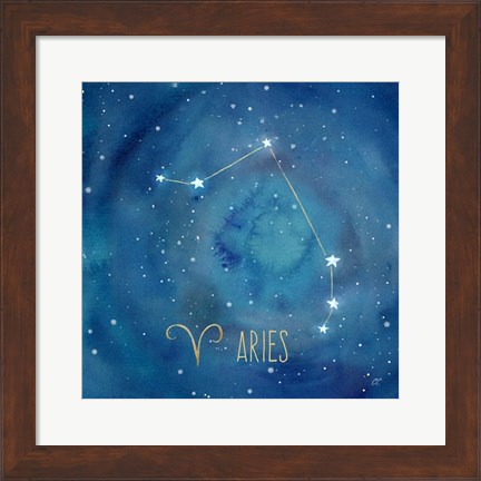 Framed Star Sign Aries Print