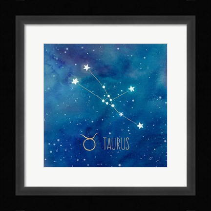Framed Star Sign Taurus Print