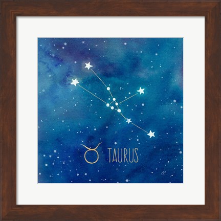 Framed Star Sign Taurus Print
