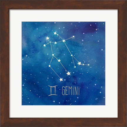 Framed Star Sign Gemini Print