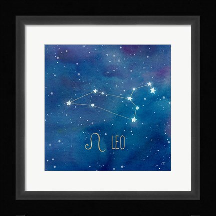 Framed Star Sign Leo Print
