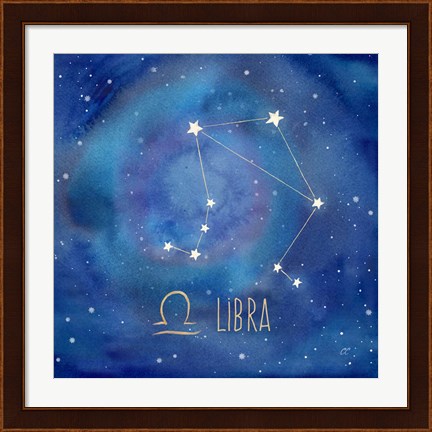 Framed Star Sign Libra Print