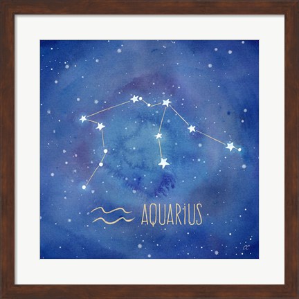 Framed Star Sign Aquarius Print