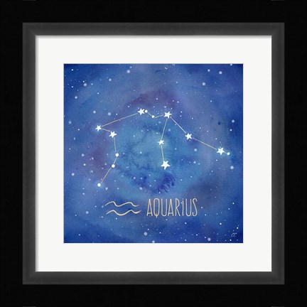 Framed Star Sign Aquarius Print