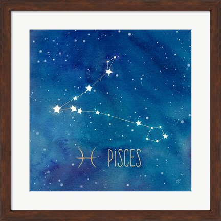 Framed Star Sign Pisces Print