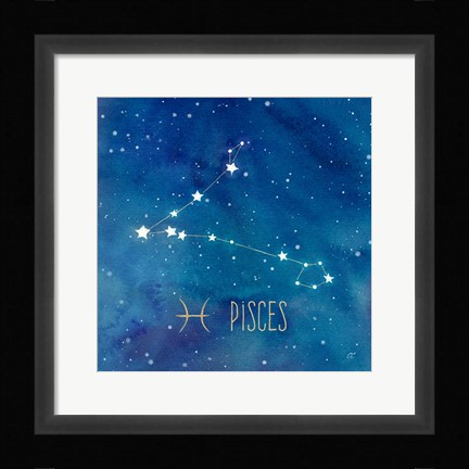 Framed Star Sign Pisces Print