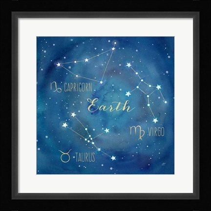 Framed Star Sign Earth Print