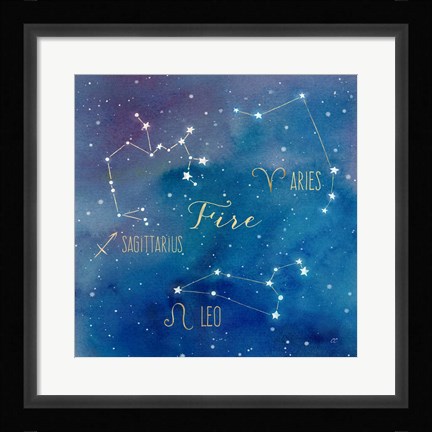 Framed Star Sign Fire Print