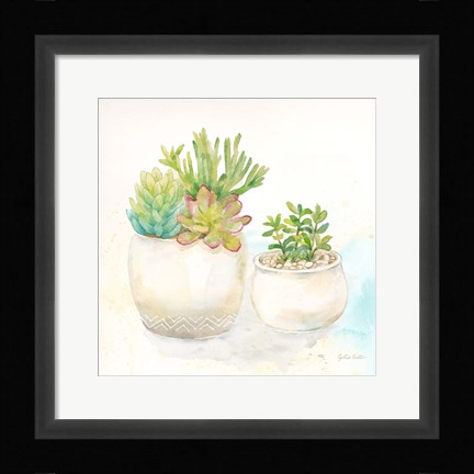 Framed Sweet Succulent Pots I Print