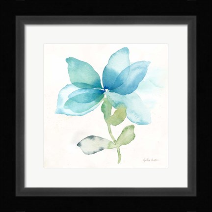 Framed Blue Poppy Field Single I Print