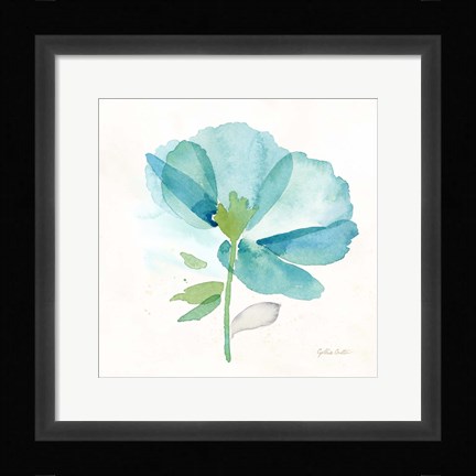 Framed Blue Poppy Field Single III Print