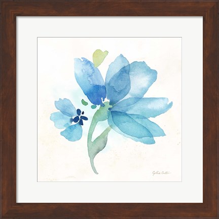 Framed Blue Poppy Field Single IV Print