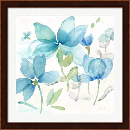 Framed Blue Poppy Field II Print