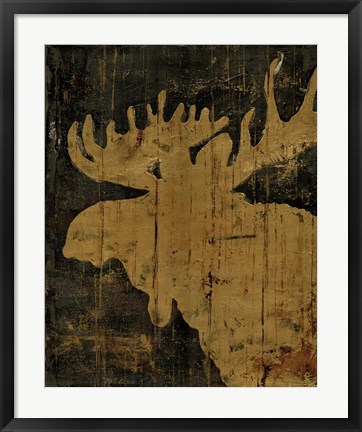 Framed Rustic Lodge Animals Moose Print