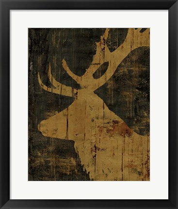 Framed Rustic Lodge Animals Deer Print