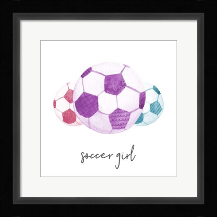 Framed Sports Girl Soccer Print