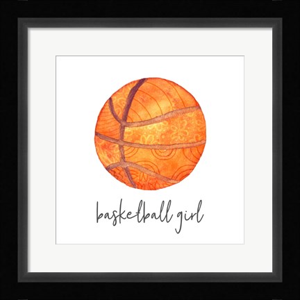 Framed Sports Girl Basketball Print