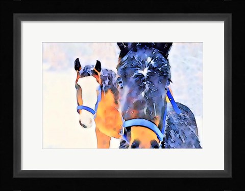 Framed Snow Horses Print