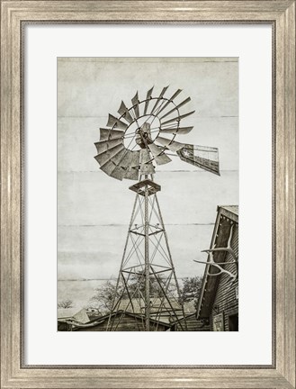 Framed Windmill Waterpump Print