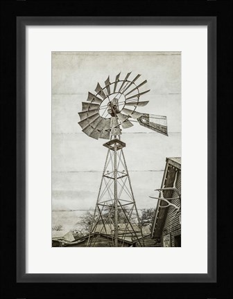 Framed Windmill Waterpump Print