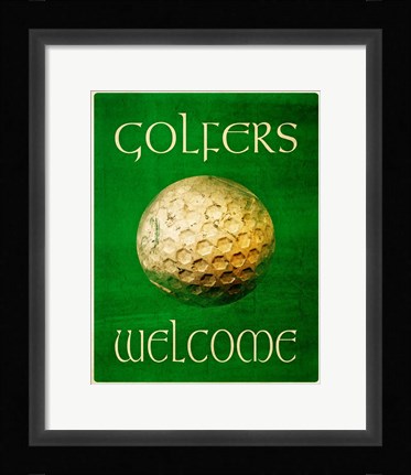 Framed Golfers Welcome Print