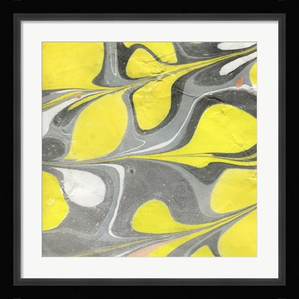 Framed Yellow and Gray Marble I Print