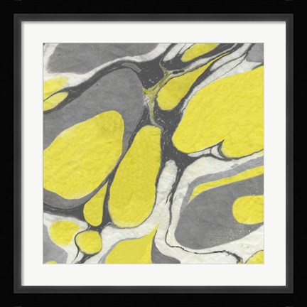 Framed Yellow and Gray Marble II Print