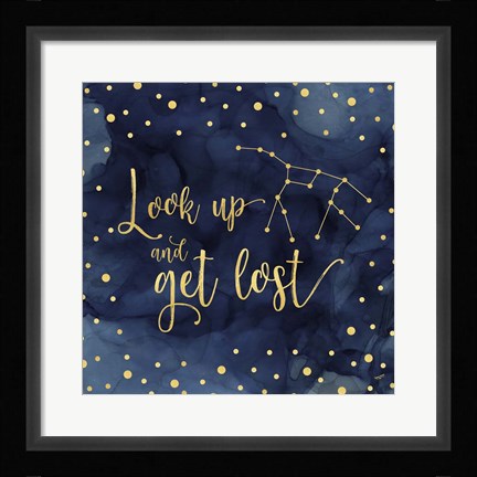 Framed Oh My Stars II Look Up Print