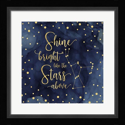 Framed Oh My Stars III Shine Bright Print