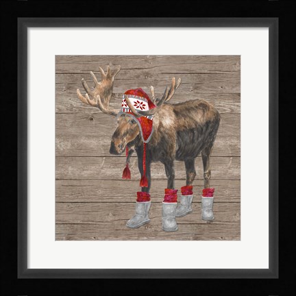 Framed Warm in the Wilderness Moose Print