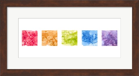 Framed Bright Mineral Abstracts Panel 5 across Print