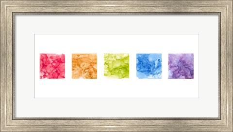 Framed Bright Mineral Abstracts Panel 5 across Print