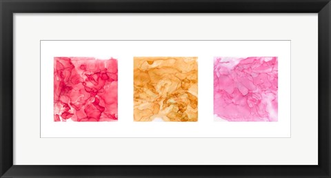 Framed Bright Mineral Abstracts Panel II 3 across Print