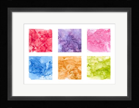 Framed Bright Mineral Abstracts 6up Print