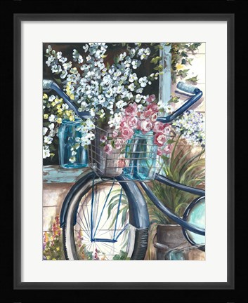 Framed Vintage Bike and Mason Jar Print