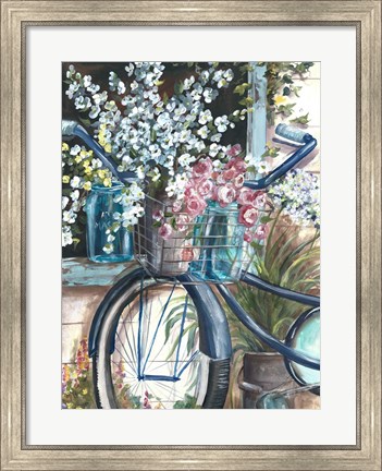 Framed Vintage Bike and Mason Jar Print