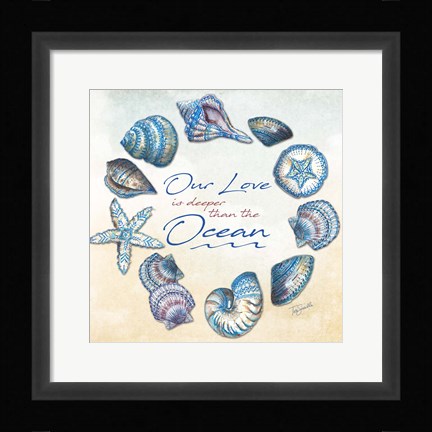 Framed Bohemian Shell Wreath Print