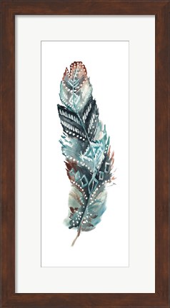 Framed Tribal Feather Single II Print