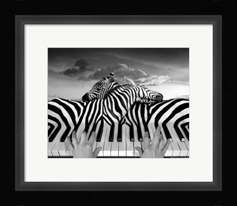 Framed Piano Peace Print