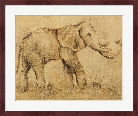 Framed Global Elephant Light Crop Print