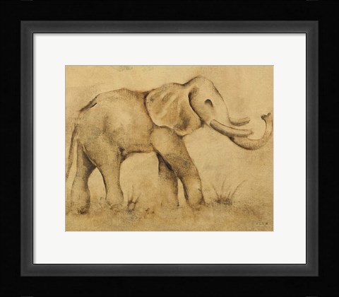 Framed Global Elephant Light Crop Print