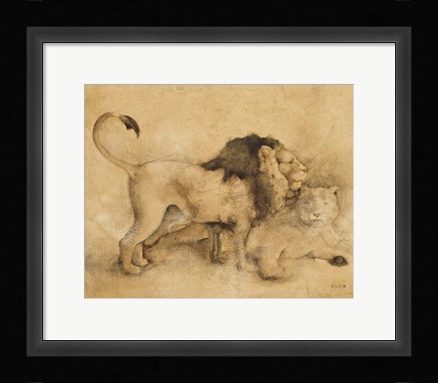 Framed Global Lions Light Crop Print