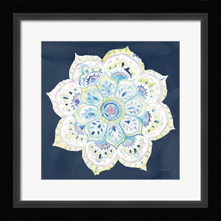 Framed Jaipur VI Navy Print