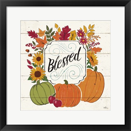 Framed Thankful III White Print