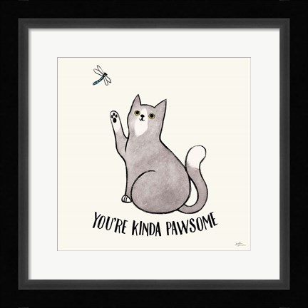 Framed Purrfect Garden IV No Flowers Print