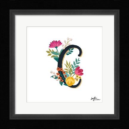 Framed Romantic Luxe Monogram C Black Print